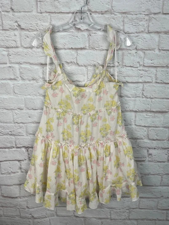 LoveShackFancy Frista Sherbert Sunrise Cotton Floral Mini Dress Size M - Picture 3 of 9